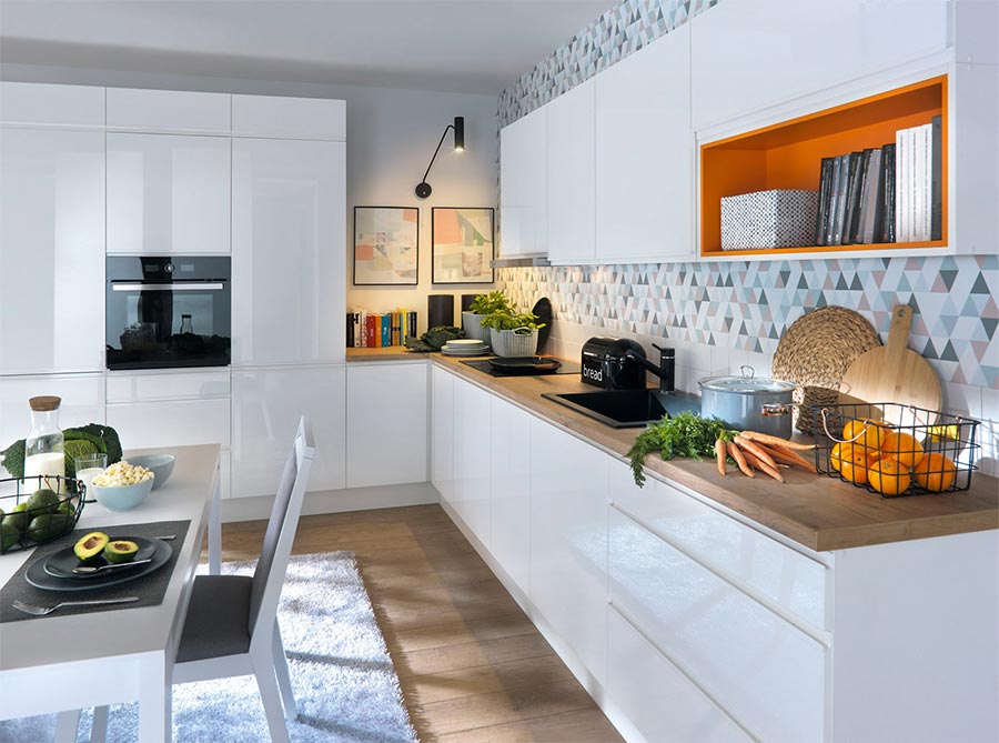 Frontfarbe (lackiert) Möbel-Onlineshop - Küchenkollektion HOCHGLANZ Line WEISS Ihr Family FIWODO.de | SOLE Modern